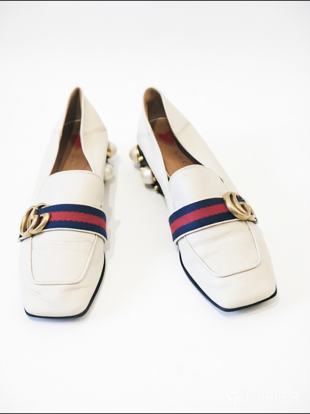 Gucci Ivory Marmont Pearl Peyton Loafer